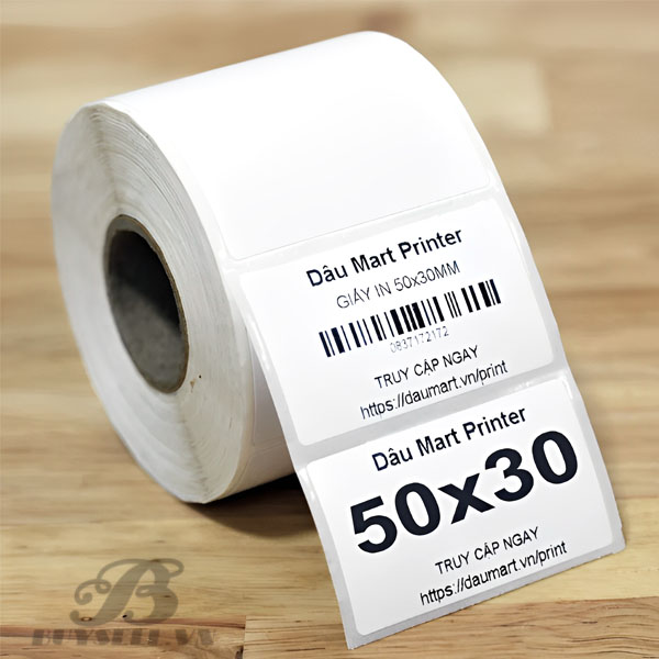 Giấy in tem 50x30mm - Tem dán trà sữa