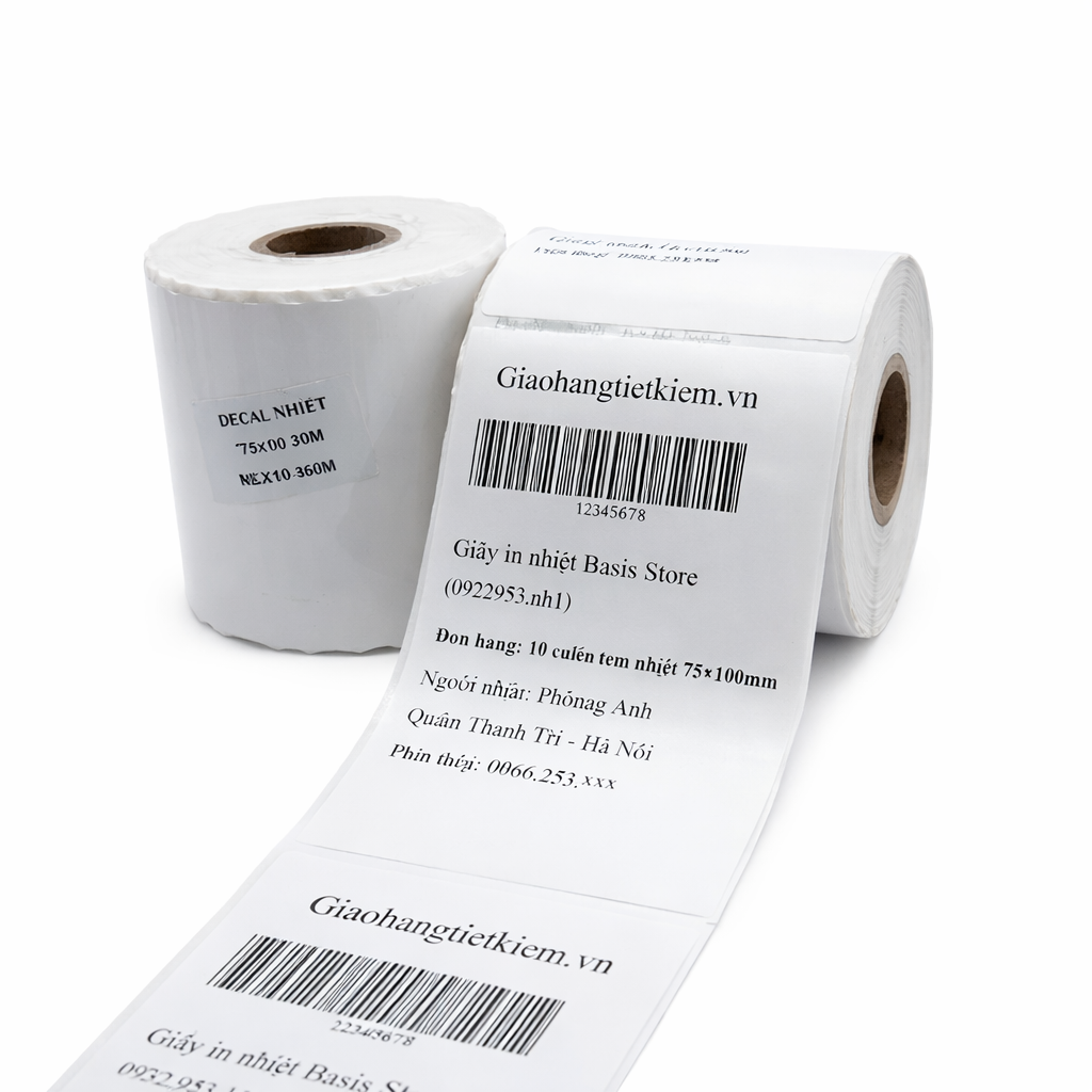 Tem vận chuyển giao hàng Decal nhiệt 75x100 30m