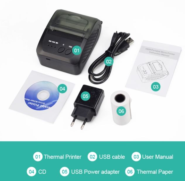 Máy in hóa đơn cầm tay Richta POS RI-5809DD