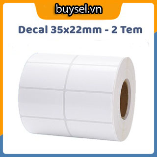 Decal mã vạch 2 tem khổ 35x22 mm dài 30m